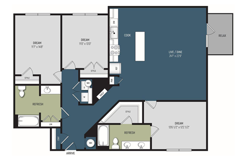 a blueprint of a floor plan of a residence